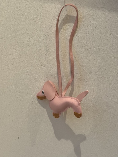 Porte-clefs - Chien rose