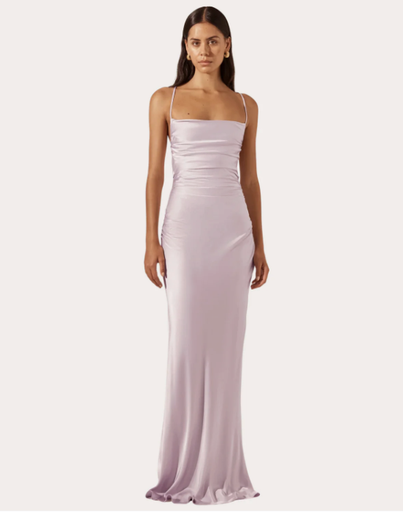 [G019] GEORGETTE - La Lune Cross Back Maxi Dress Lila - T36 - G019