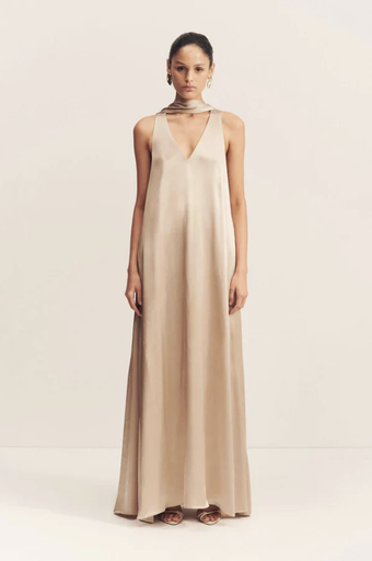 [G026] GEORGETTE - Panelled Maxi Dress With Scarf - Shona Joy - T38 - G026