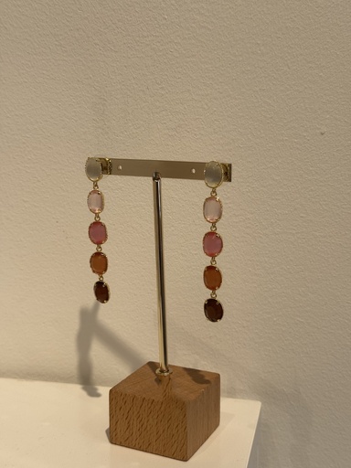 BO -  Boucle Perles Multicolor Rose/orange - Collection PAL   