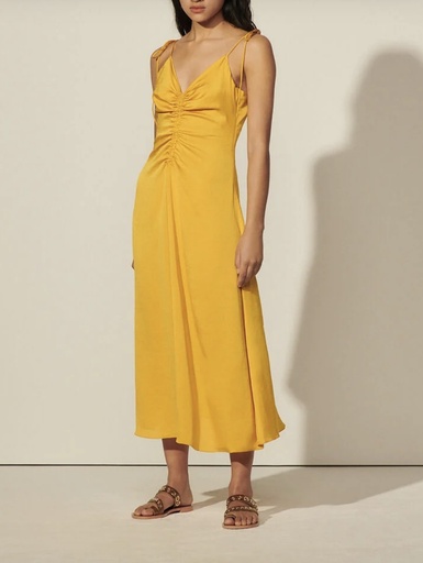Sandro -  Robe Jaune midi -T40- P0055