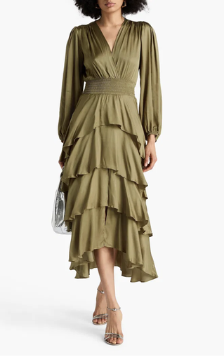 MAJE - Robe Midi Satinée  Ruffinello - 36 - P0077