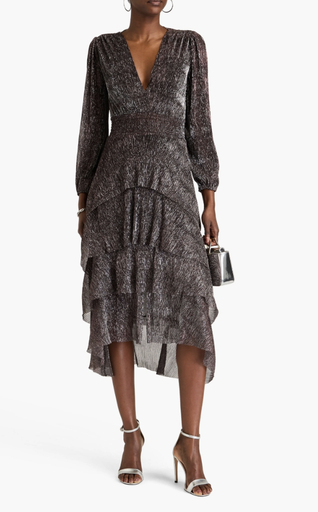 MAJE - Robe Midi Mauve Ruffiniti - T36 - P0076