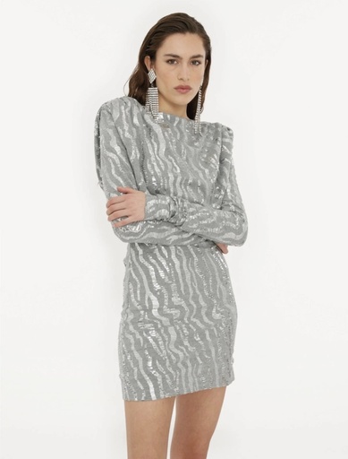 Rotate - robe zébré argenté - T40 - P0083
