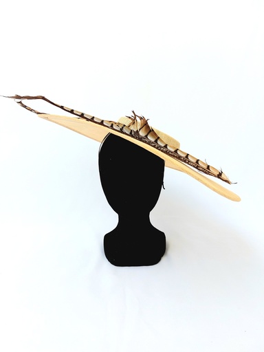 T&O CONCEPT - Chapeau naturel plume bune  - A641