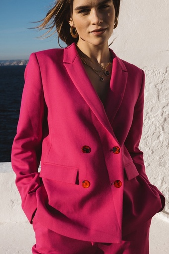 BALZAC - Ensemble costume veste et pantalon rose fushia NAËL T42 - C02619