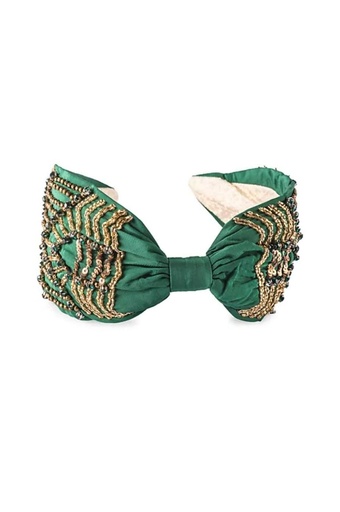 [A677] Namjosh - Headband vert avec sequins - A677