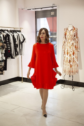 [C02668] TERIA YABAR - Robe courte fuschia - T42 - C02668