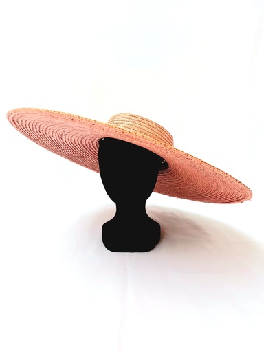 [A688] T&O CONCEPT - Chapeau de paille Rose - A688