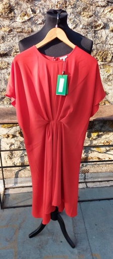 [C02727] KENZO - Robe Midi rouge - T46 - C02727