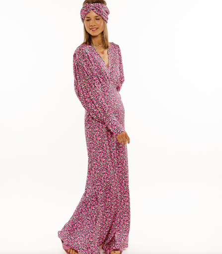 [C02765] Robe Maxi imprimée rose - T38 - C02765