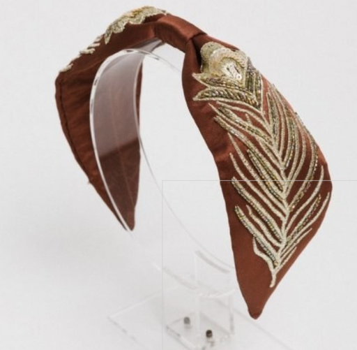 [A792] HEADBAND BANDEAU RIGIDE BRUN DORé - A792