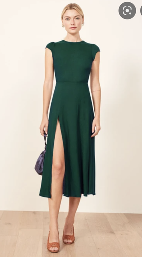 REFORMATION - Robe Midi Gavin verte  - C02848