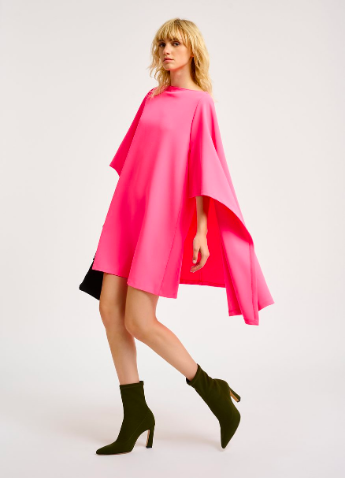 [C02891] ESSENTIEL - Robe Mini cape rose - T40 - C02891
