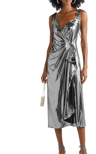 [C02941] THE ATTICO - Robe Midi argentée - T38 - C02941