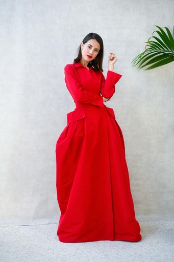 [C02975] LUXE - CAROLINA HERRERA - Robe Maxi rouge - T36 - C02975