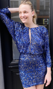 ANIYE BY - Robe Mini sequins bleus - T38 - C02994