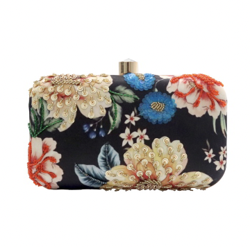 [A856] Sac Noir Fleuri - A856