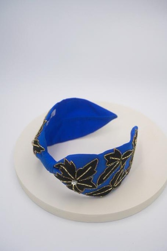 [A869] HEADBAND BANDEAU RIGIDE BLEU KLEIN ET NOIR - A869
